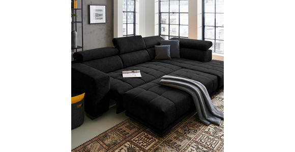 ECKSOFA  in Mikrofaser Anthrazit  301/207 cm  - Anthrazit/Schwarz, Design, Textil/Metall (301/207cm) - Xora
