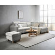 ECKSOFA inkl. Funktionen Grau Samt  - Grau, Natur, Holz/Textil (261/206cm) - Venda