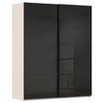 SCHWEBETÜRENSCHRANK 162/223/68 cm 2-türig Schwarz, Champagner  - Champagner/Schwarz, KONVENTIONELL, Glas/Holzwerkstoff (162/223/68cm) - Novel