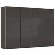 SCHWEBETÜRENSCHRANK  in Graphitfarben, Schwarz  - Chromfarben/Graphitfarben, KONVENTIONELL, Glas/Holzwerkstoff (316/223/68cm) - Novel