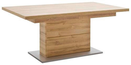 ESSTISCH in Holzwerkstoff 140-220/90/77 cm  - Eichefarben/Silberfarben, Konventionell, Holzwerkstoff (140-220/90/77cm) - Cantus