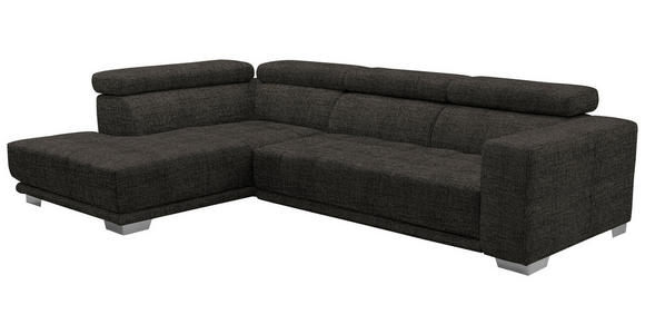 ECKSOFA in Chenille Braun  - Chromfarben/Braun, Design, Textil (207/301cm) - Xora