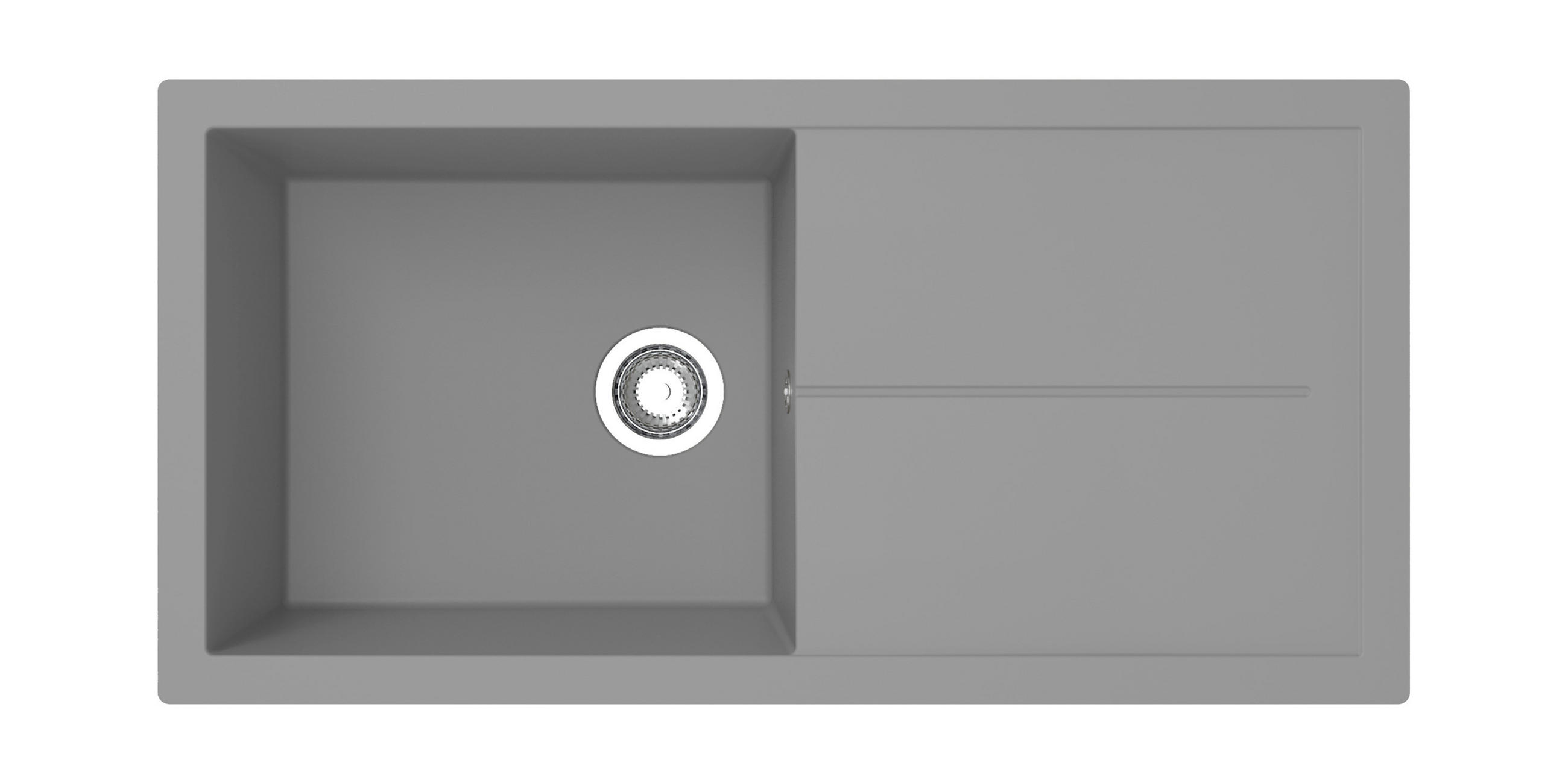 DISKHO 17501001000500701-83  - grå, Basics, glas/plast (100/21,4/50cm) - Respekta