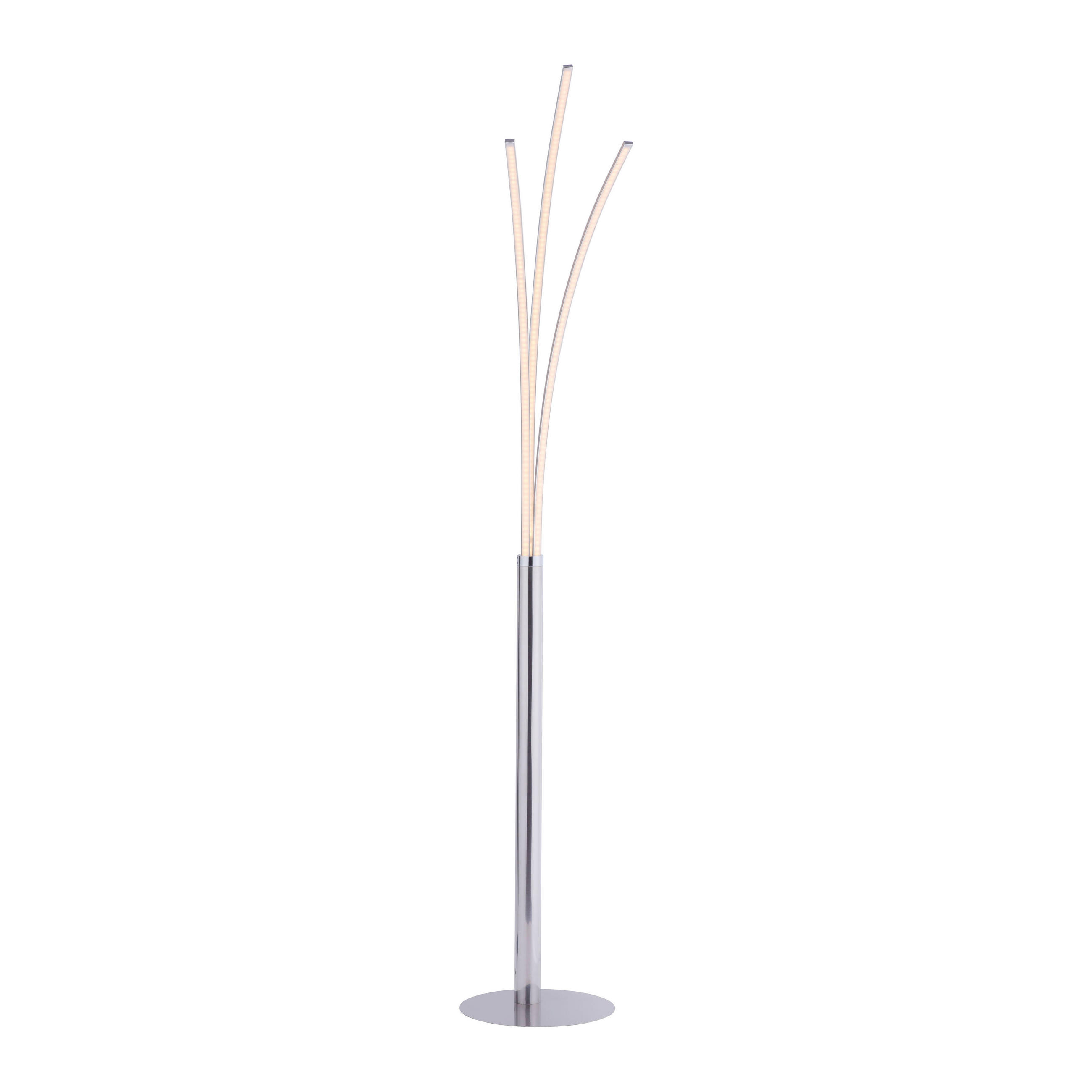 LED-STEHLEUCHTE 30/54/180 cm    - Silberfarben, Design, Kunststoff/Metall (30/54/180cm) - P & B