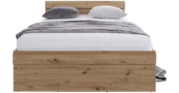 Bett Box 140x200 Artisan Eiche/Alpinweiß - Blau/Eichefarben, MODERN, Holzwerkstoff (140/200cm) - Ombra