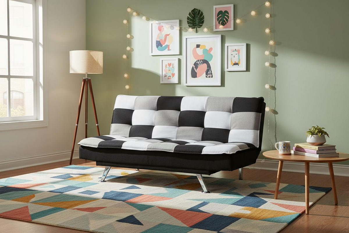 SCHLAFSOFA Samt Creme, Grau, Schwarz  - Silberfarben/Creme, Design, Textil/Metall (182/87/90cm) - P & B