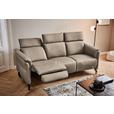 TRAPEZSOFA in Mikrofaser Taupe  - Taupe/Schwarz, KONVENTIONELL, Textil/Metall (221/103/95cm) - Dieter Knoll