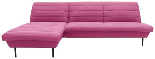 ECKSOFA Looks IX Rosa Webstoff  - Schwarz/Rosa, Design, Textil/Metall (168/274cm) - LOOKS by W.Joop