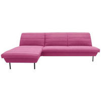 ECKSOFA in Webstoff Rosa  168/274 cm  - Schwarz/Rosa, Design, Textil/Metall (168/274cm) - LOOKS by W.Joop
