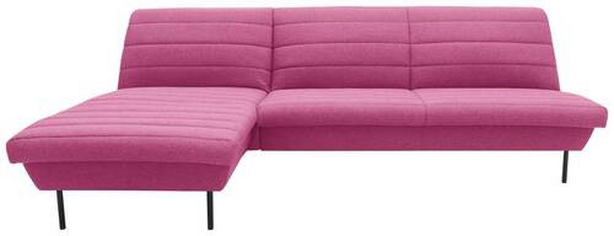 ECKSOFA in Webstoff Rosa  168/274 cm  - Schwarz/Rosa, Design, Textil/Metall (168/274cm) - LOOKS by W.Joop