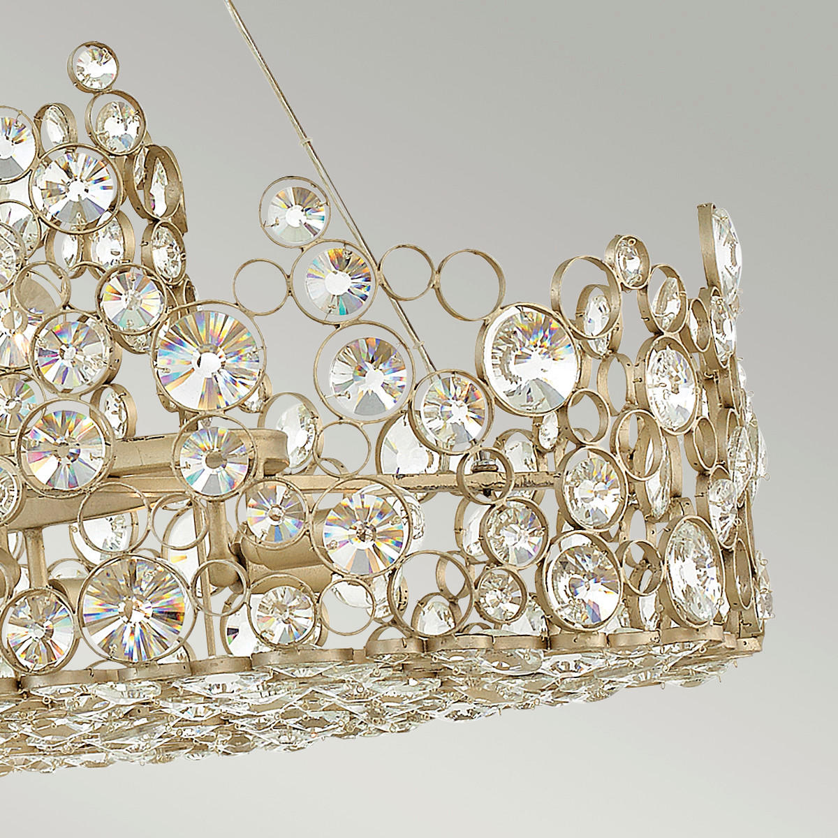 KRONLEUCHTER 101.6/61/41 cm    - Silberfarben, Konventionell, Glas/Metall (101.6/61/41cm) - Elstead Lighting