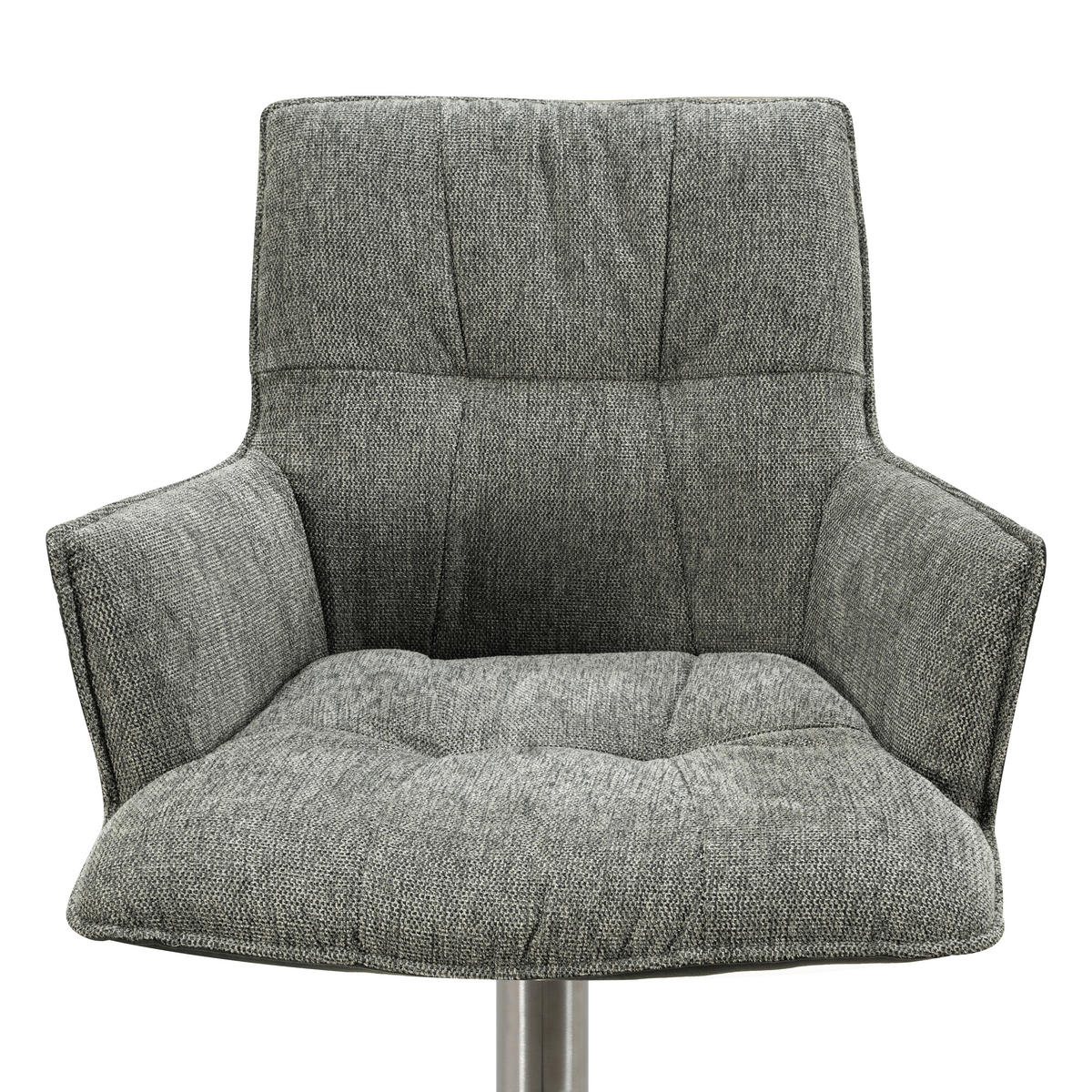 BARHOCKER in Grau, Schwarz, Edelstahlfarben  - Chromfarben/Edelstahlfarben, Design, Textil/Metall (56/100/56cm) - Novel