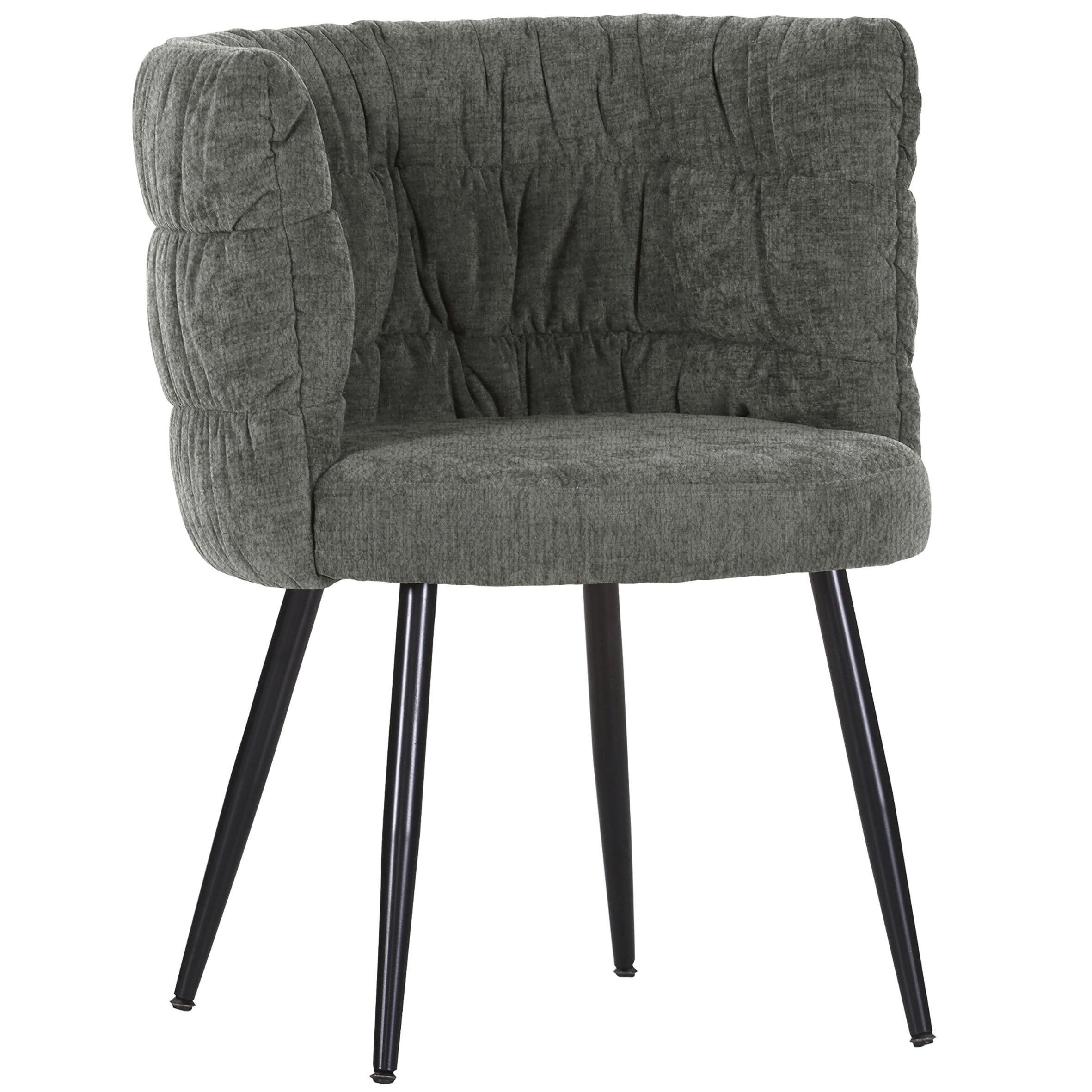 ARMLEHNSTUHL Chenille Dunkelgrau  - Dunkelgrau/Schwarz, MODERN, Textil/Metall (62/78/80/62cm) - Livetastic