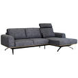 ECKSOFA in Struktur Graphitfarben  - Schwarz/Graphitfarben, Design, Textil/Metall (262/157cm) - Novel