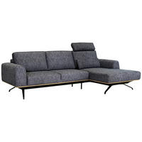 ECKSOFA  in Struktur Graphitfarben  262/157 cm  - Schwarz/Graphitfarben, Design, Textil/Metall (262/157cm) - Novel
