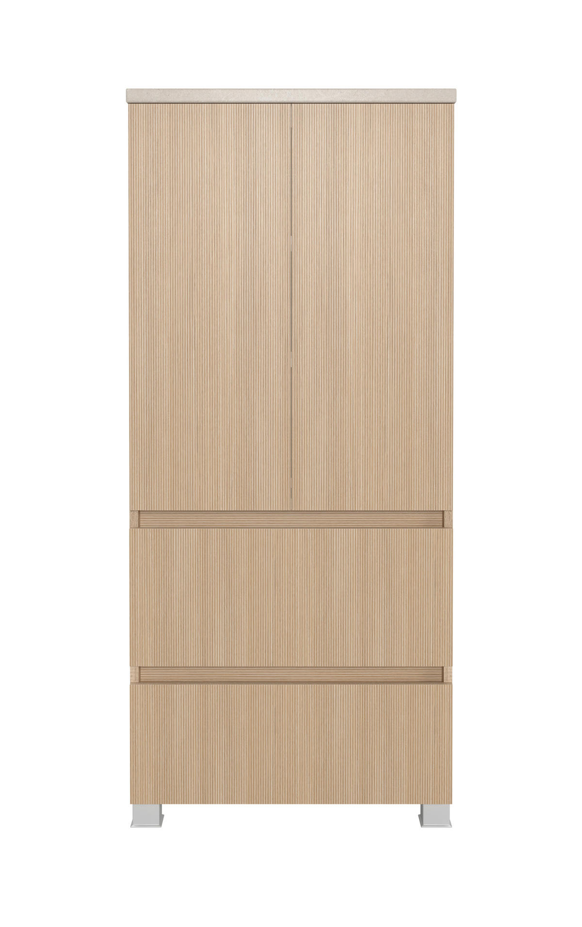 MIDISCHRANK 60/131/35 cm  - Sandfarben/Eichefarben, KONVENTIONELL, Holzwerkstoff/Kunststoff (60/131/35cm) - Xora