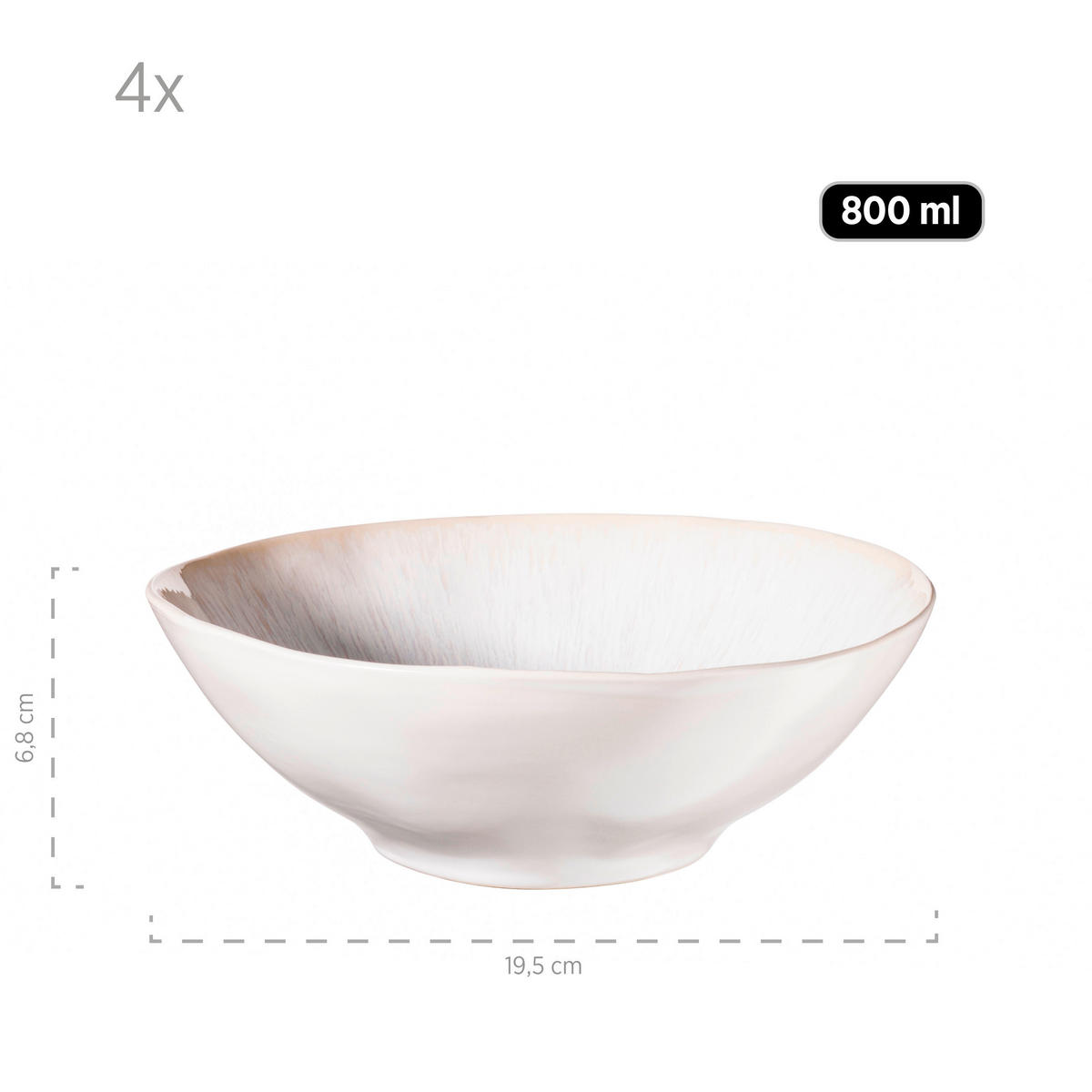 SCHÜSSELSET Frozen 9-teilig  - Weiß, Basics, Keramik (26/7,5/26cm) - Mäser