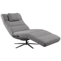 RELAXLIEGE inkl. Akku Flachgewebe Dunkelgrau  - Dunkelgrau/Schwarz, MODERN, Textil/Metall (82/53-115/156-206cm) - Pure Home Comfort