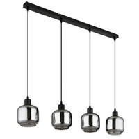 HÄNGELEUCHTE XIA 89/14/120 cm   - Klar/Schwarz, Design, Glas/Kunststoff (89/14/120cm) - Globo