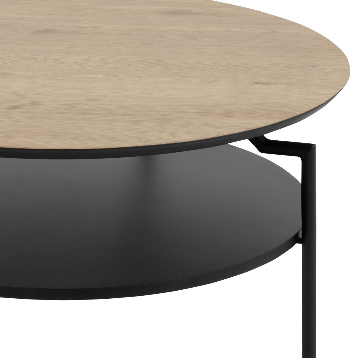 COUCHTISCH in Metall, Holzwerkstoff 80/80/45 cm  - Eichefarben/Schwarz, Trend, Holzwerkstoff/Metall (80/80/45cm) - Livetastic