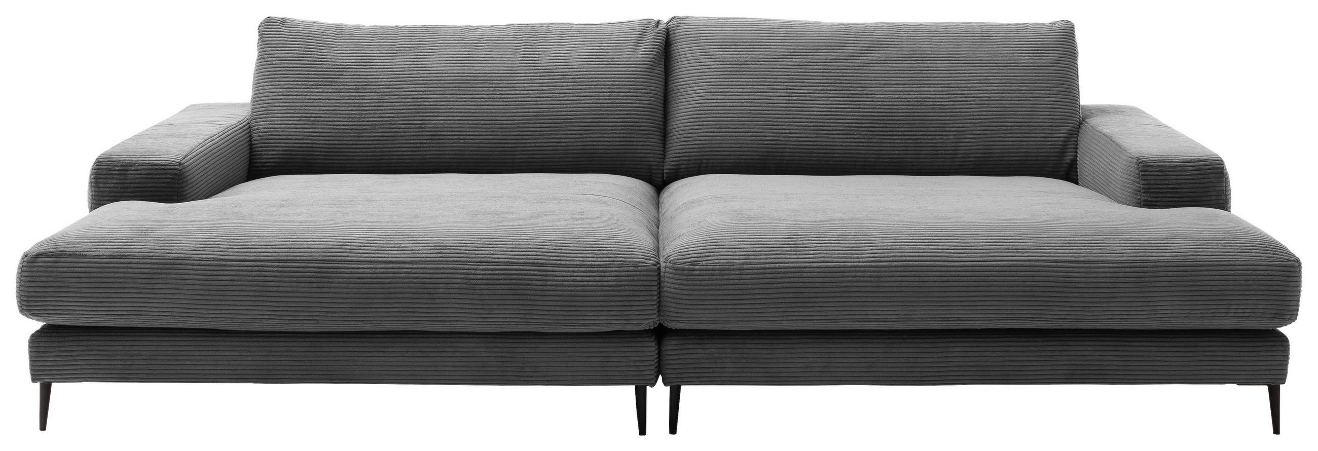 BIGSOFA Cord Dunkelgrau  - Dunkelgrau/Schwarz, Design, Textil/Metall (296/83/177cm) - Dieter Knoll