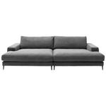 BIGSOFA  in Cord Dunkelgrau  - Dunkelgrau/Schwarz, Design, Textil/Metall (296/83/177cm) - Dieter Knoll