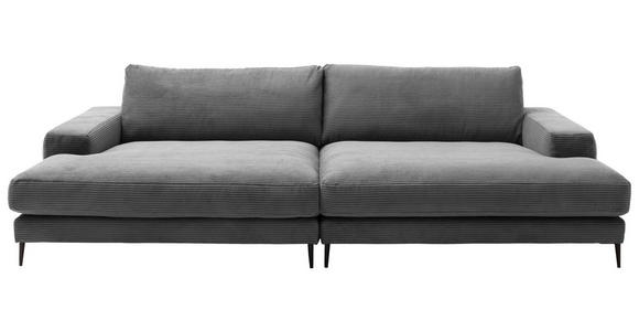 BIGSOFA Cord Dunkelgrau  - Dunkelgrau/Schwarz, Design, Textil/Metall (296/83/177cm) - Dieter Knoll