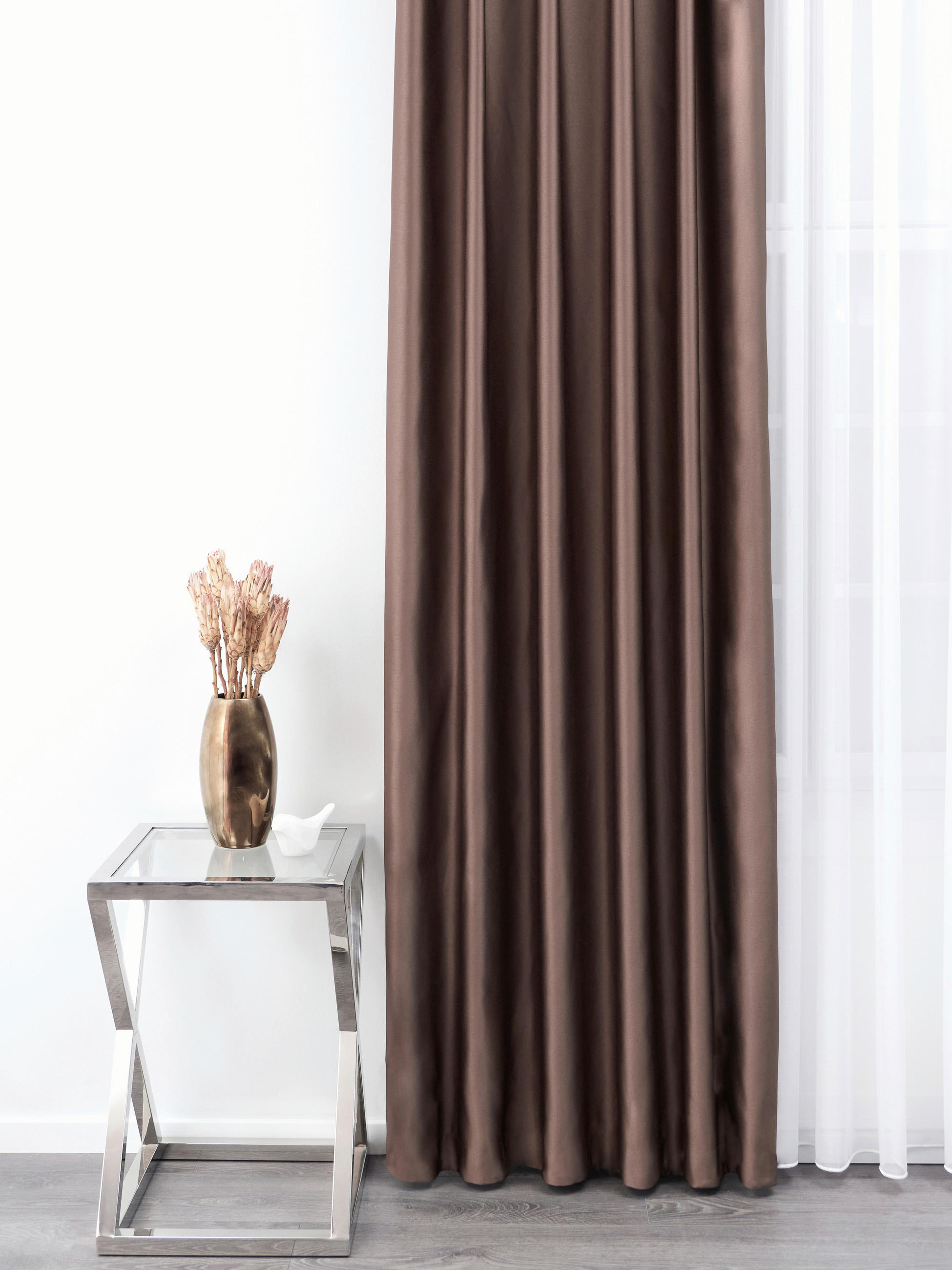 MATERIAL TEXTIL DECORATIV opac  - maro, Basics, textil (310cm)