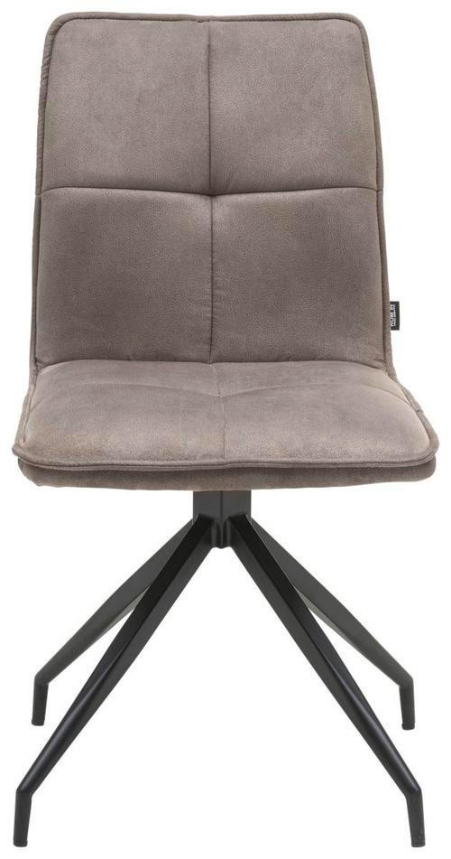 STUHL  in Eisen Mikrofaser Metall, Textil  - Schwarz/Braun, Design, Textil/Metall (47,5/85/61,5cm) - Hom`in