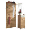 GARDEROBE 3-teilig  in 135/195/37 cm  - Eichefarben/Weiß, Design, Glas/Holz (135/195/37cm)