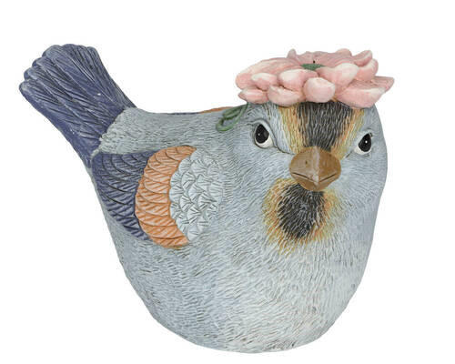 PTICA DEKORATIVNA - siva/plava, Lifestyle, kamen (35,00/21,00/28,00cm)