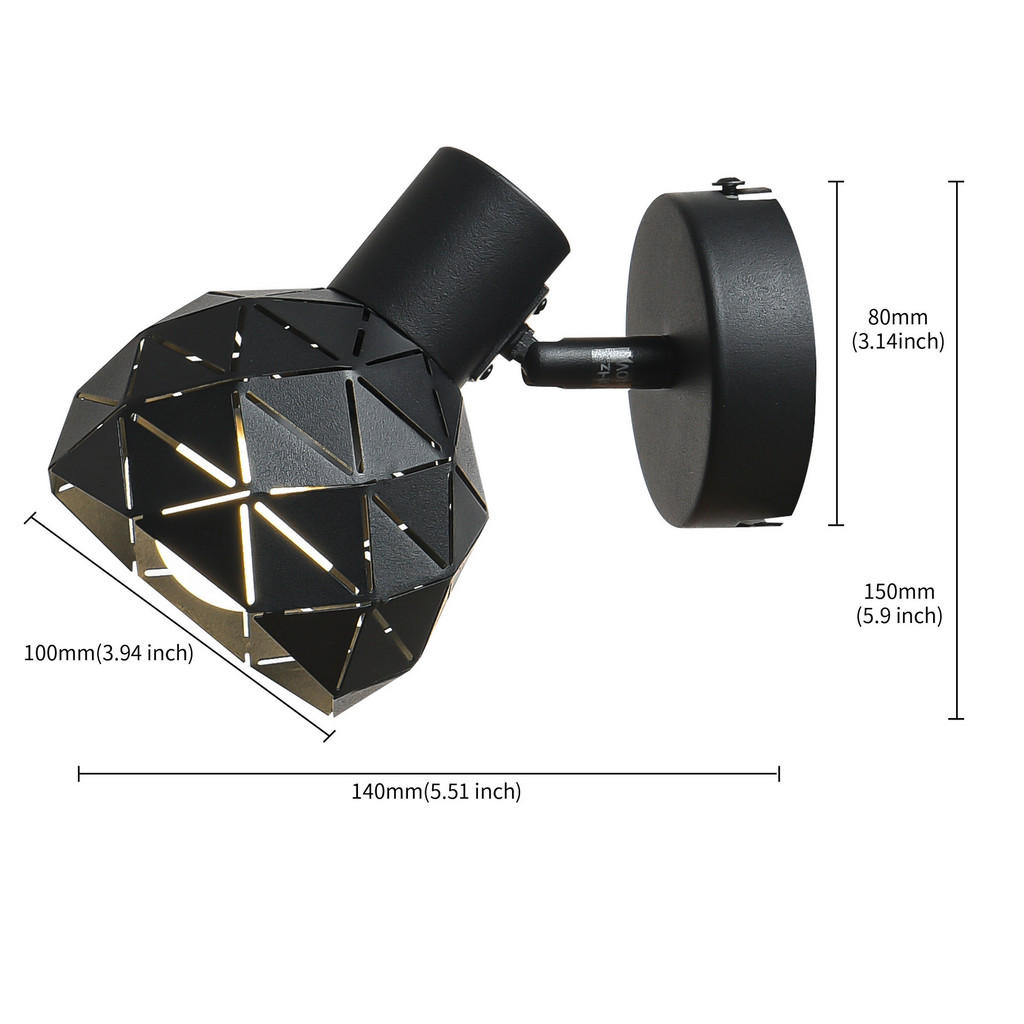 Thumbnail - Strahler Reus, Schwarz, Metall, 10x15 cm, RoHS, Lampen & Leuchten, Innenbeleuchtung, Spots & Strahler