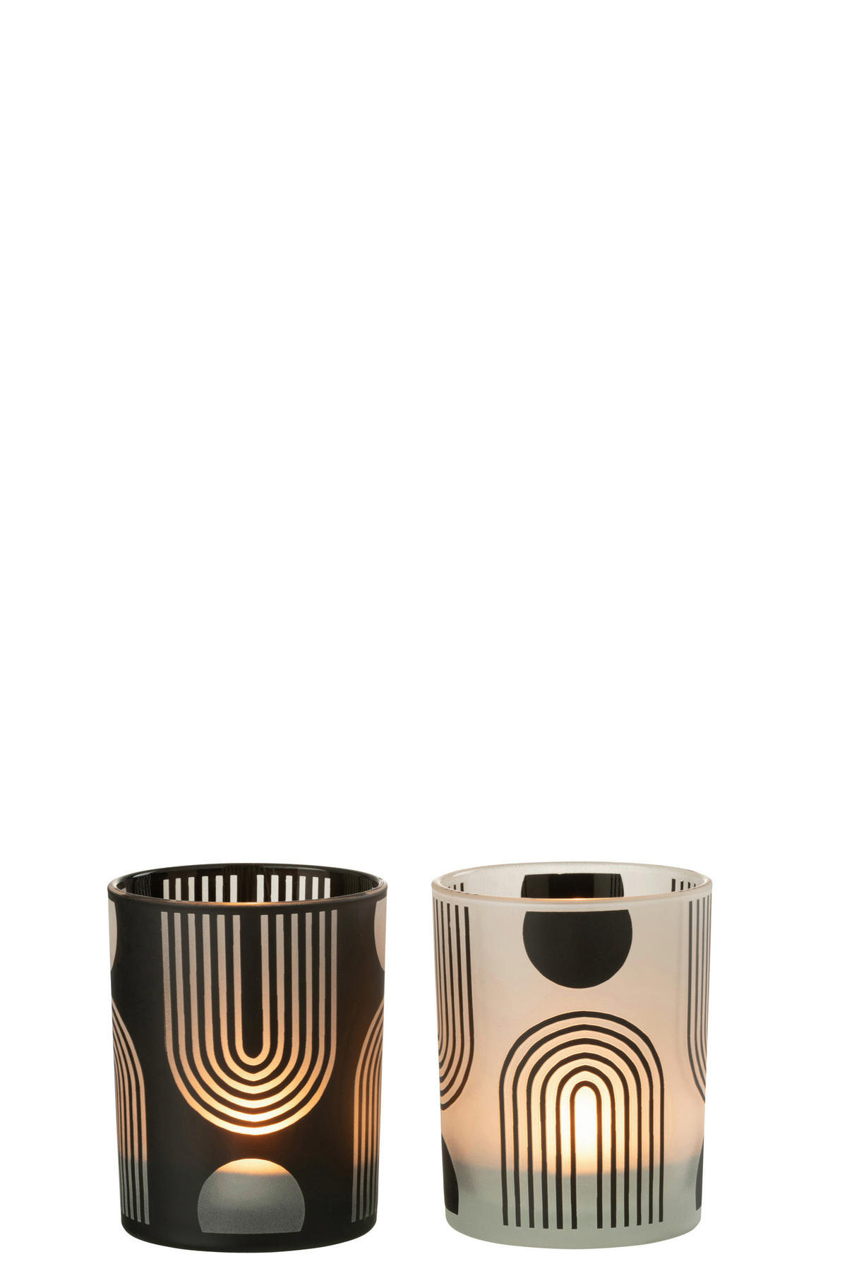 WINDLICHT - Weiss/Schwarz, Basics, Glas (10/10/12,5cm) - Ambia Home