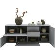 SIDEBOARD  in 184/74/41 cm  - Eichefarben/Schwarz, Design, Holzwerkstoff/Kunststoff (184/74/41cm) - Voleo