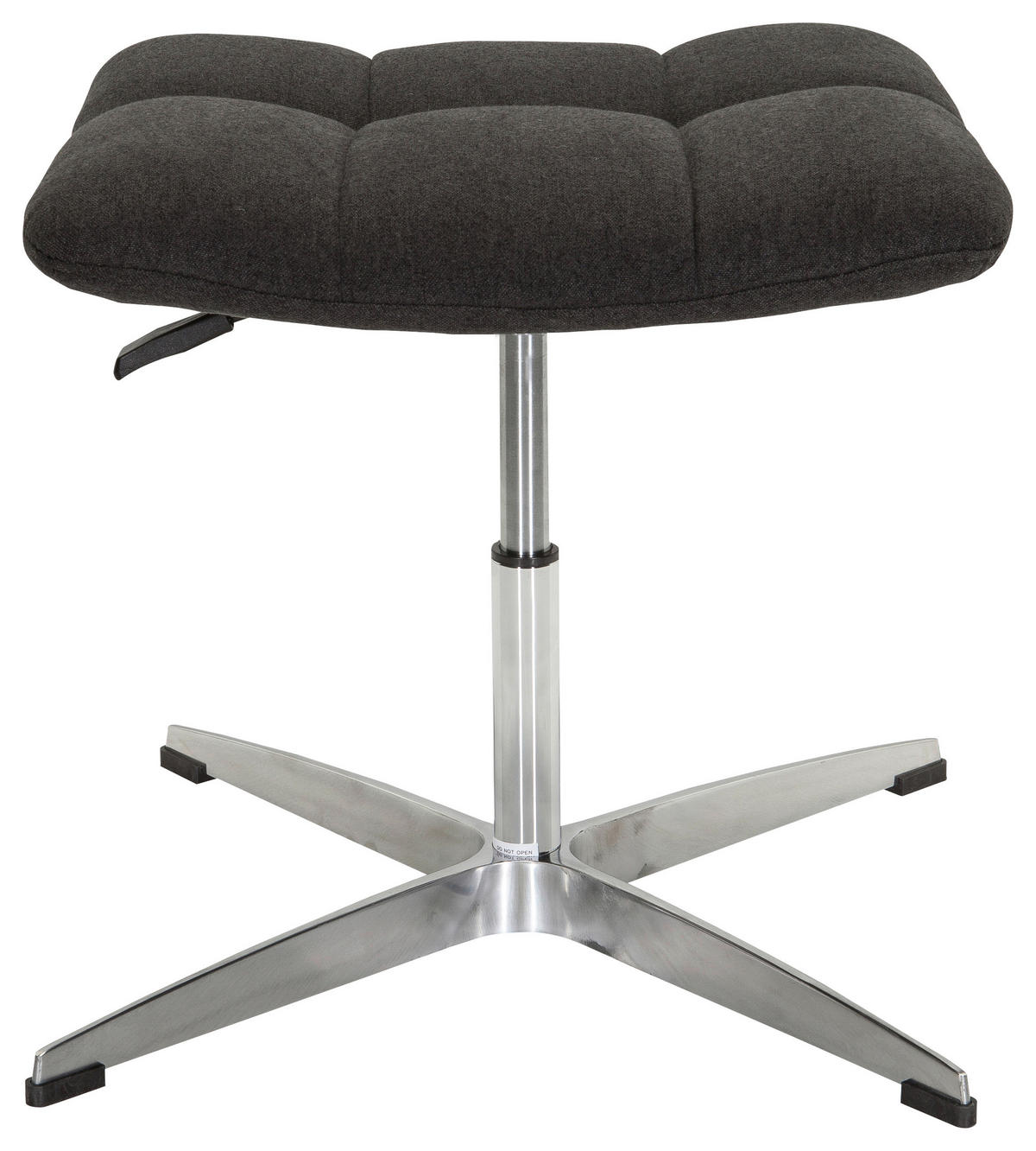BÜROHOCKER Schwarz  - Silberfarben/Schwarz, MODERN, Textil/Metall (47/49/47cm) - MID.YOU
