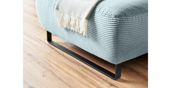 ECKSOFA  in Cord Hellblau  180/266 cm  - Schwarz/Hellblau, KONVENTIONELL, Textil/Metall (180/266cm) - Hom`in