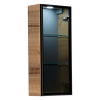 HÄNGESCHRANK 30/70,3/17 cm  - Eichefarben/Schwarz, MODERN, Glas/Holzwerkstoff (30/70,3/17cm) - Sadena