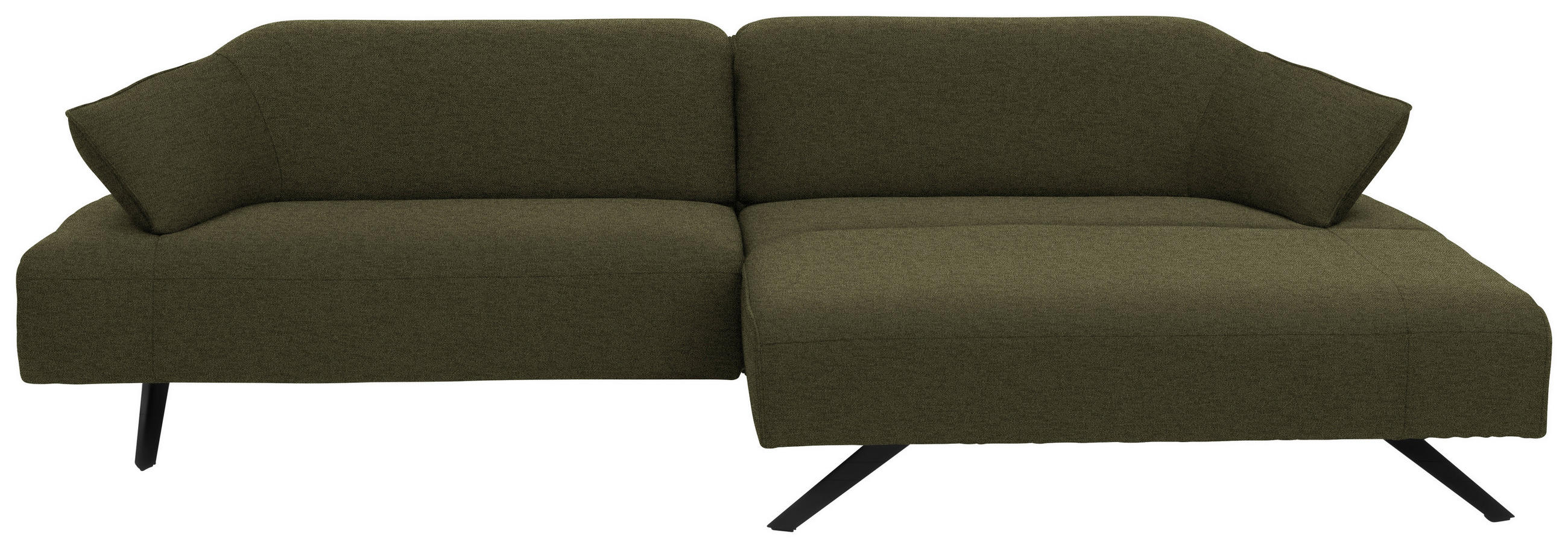 ECKSOFA in Struktur Olivgrün  - Anthrazit/Olivgrün, Design, Textil/Metall (276/165cm) - Himolla
