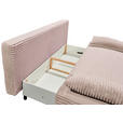 SCHLAFSOFA Cord Rosa  inkl. Rückenkissen, Armlehnenkissen, Bettkasten, Schlaffunktion, Rücken echt, Liegefläche im Originalstoff  - Schwarz/Rosa, KONVENTIONELL, Kunststoff/Textil (211/96/105cm) - Carryhome