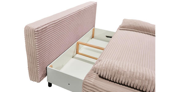 SCHLAFSOFA Cord Rosa  inkl. Rückenkissen, Armlehnenkissen, Bettkasten, Schlaffunktion, Rücken echt, Liegefläche im Originalstoff  - Schwarz/Rosa, KONVENTIONELL, Kunststoff/Textil (211/96/105cm) - Carryhome