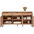 SIDEBOARD 175/86/40 cm  - Schwarz/Akaziefarben, Trend, Holz/Metall (175/86/40cm) - Ambia Home