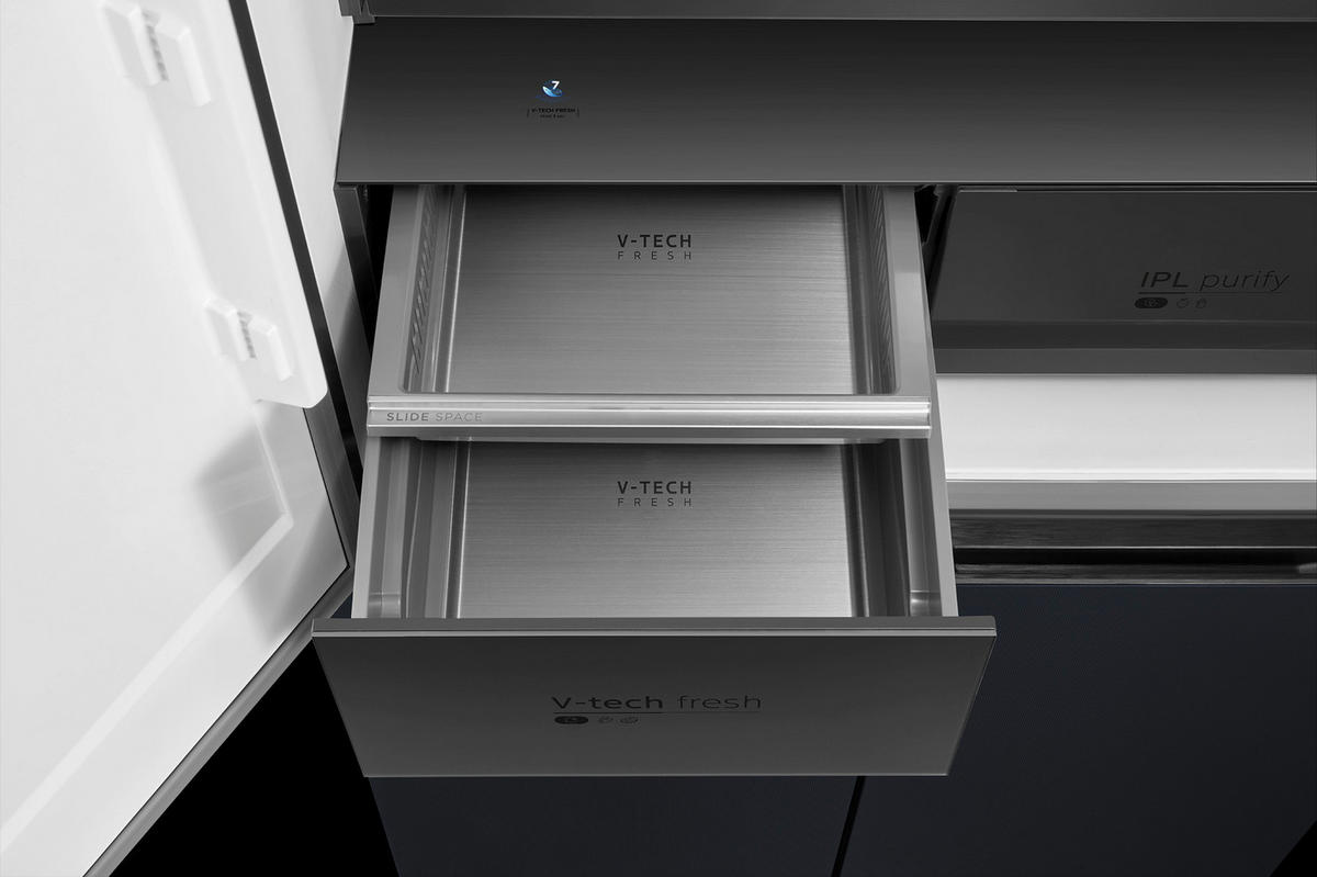 MULTIDÖRR MDRM706BIE70  - svart, Basics, metall/glas (83,3/191/60cm) - Midea