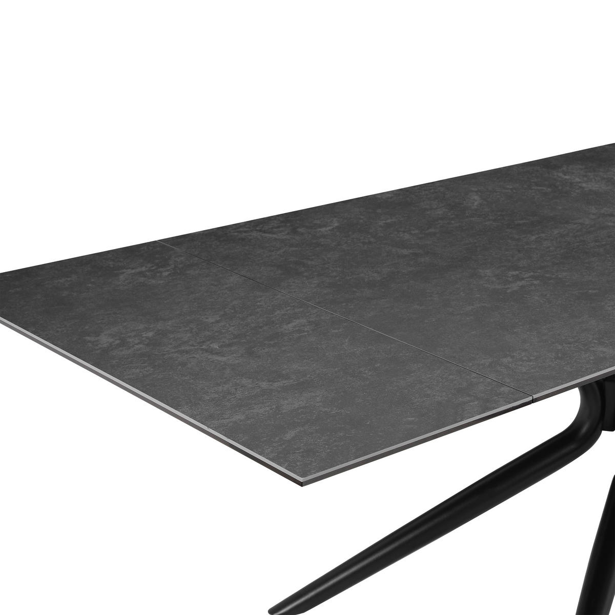 ESSTISCH 160-240/90/76 cm  Metall, Glas, Keramik ausziehbar rechteckig Grau, Schwarz  - Schwarz/Grau, MODERN, Glas/Keramik (160-240/90/76cm) - P & B