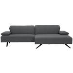 ECKSOFA in Flachgewebe Grau  280/164 cm  - Anthrazit/Grau, Design, Textil/Metall (280/164cm) - Johann Jakob