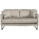 2-SITZER-SOFA Samt Taupe  - Taupe/Schwarz, Design, Textil/Metall (150/78/84cm) - Carryhome