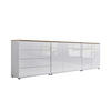 SIDEBOARD Mailand Set 7  in 263,5/73/33 cm  - Weiß Hochglanz/Schwarz, MODERN, Holzwerkstoff/Kunststoff (263,5/73/33cm) - MID.YOU