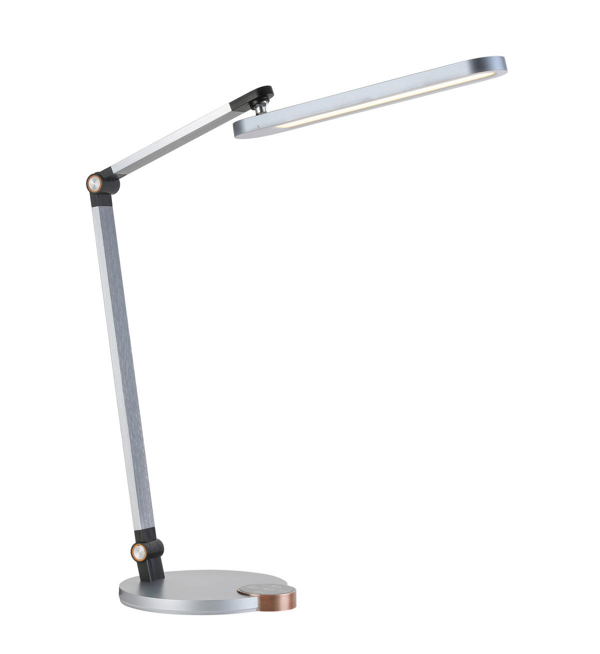LED ÍRÓASZTALI LÁMPA - krómszínű/fekete, Basics, műanyag/fém (76cm) - Novel