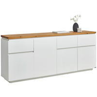SIDEBOARD 195/82/42 cm Weiss, Eichefarben  - Weiss/Eichefarben, Konventionell, Holz/Holzwerkstoff (195/82/42cm) - Novel