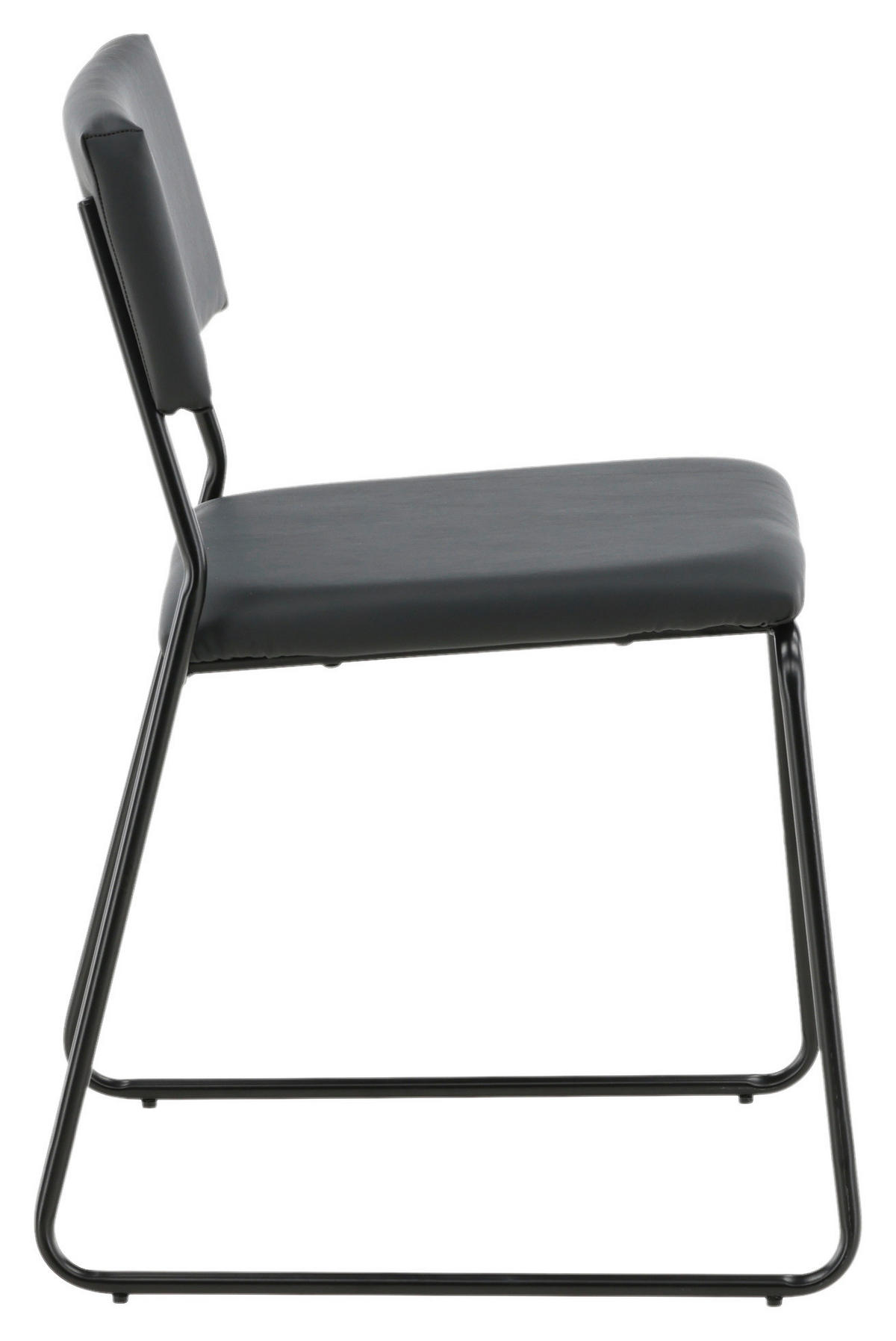 STOLSET 2 styck stål läderimitation (vegan)  - svart, Design, metall/textil (40/76/52cm) - Livetastic