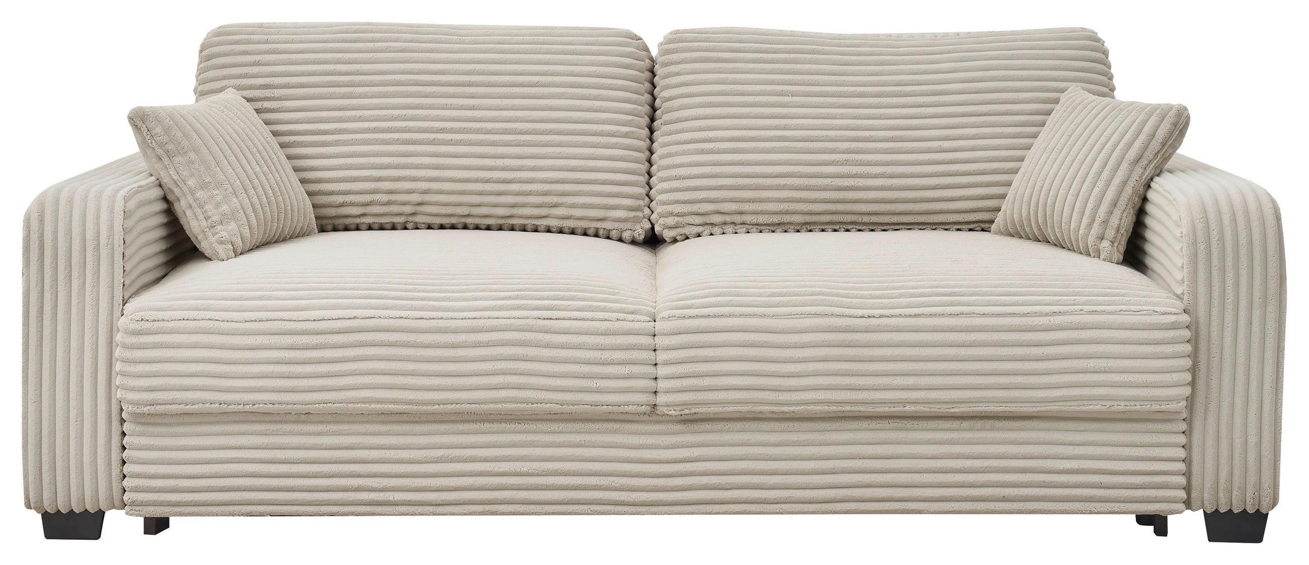 SCHLAFSOFA Cord Beige  - Beige/Schwarz, KONVENTIONELL, Kunststoff/Textil (235/89/92cm) - MID.YOU